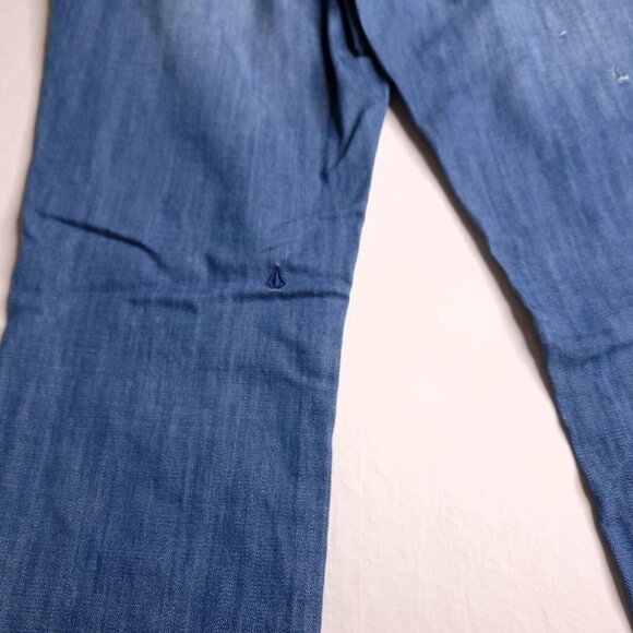 Volcom Jeans Womens Slim Slouch 11 Light Wash Destroyed Mid Rise Juniors - Picture 4 of 12